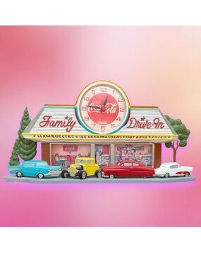 Burwood Products Vintage Coca Cola Wall Clock Retro Diner 80s MCM